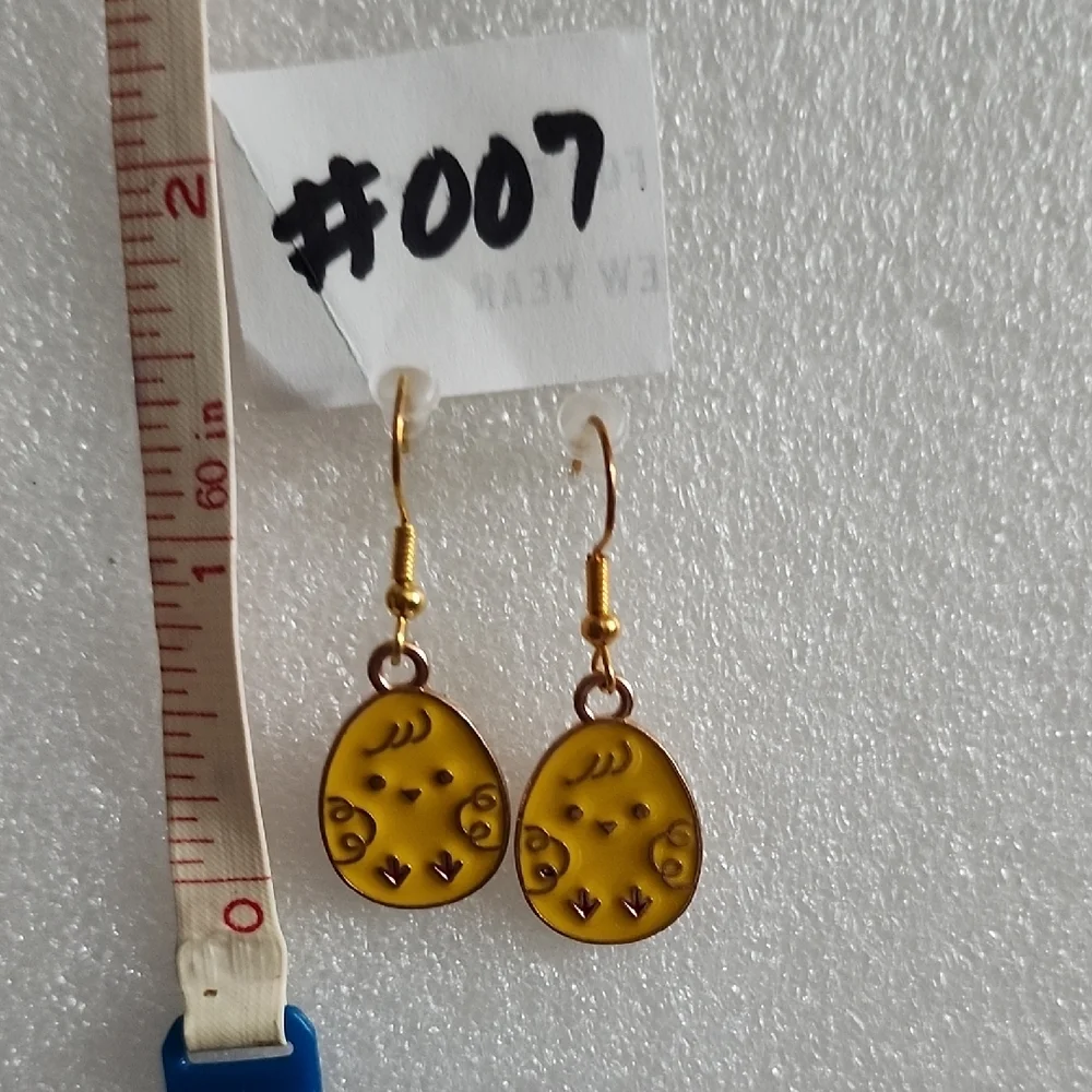 Hand Crafted Yellow Chick Egg Drop Earrings